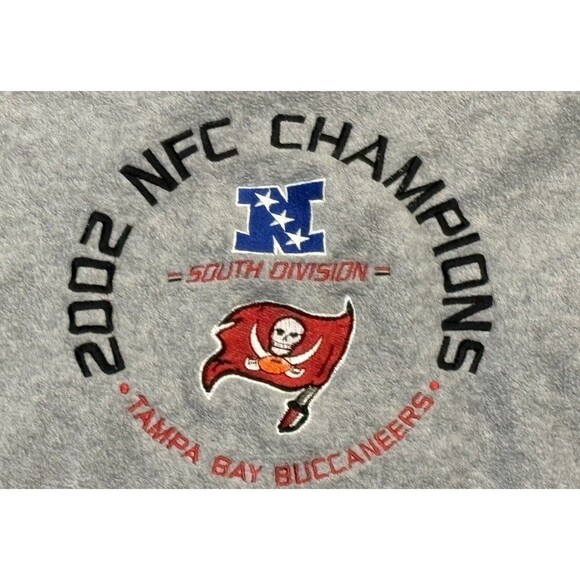 Tampa Bay Buccaneers NFL VTG 2002 Champions Fleece Mens L Gray Sweatshirt - Picture 3 of 6